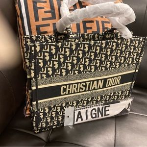 Blue Christin Dior bag medium size